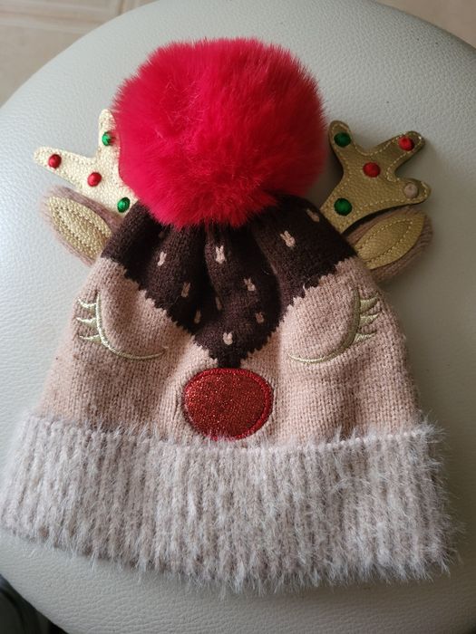 Шапка  детская новогодняя 6..12 мес