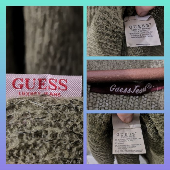 GUESS oryginalny włoski golf M 38 oliwkowy sztos