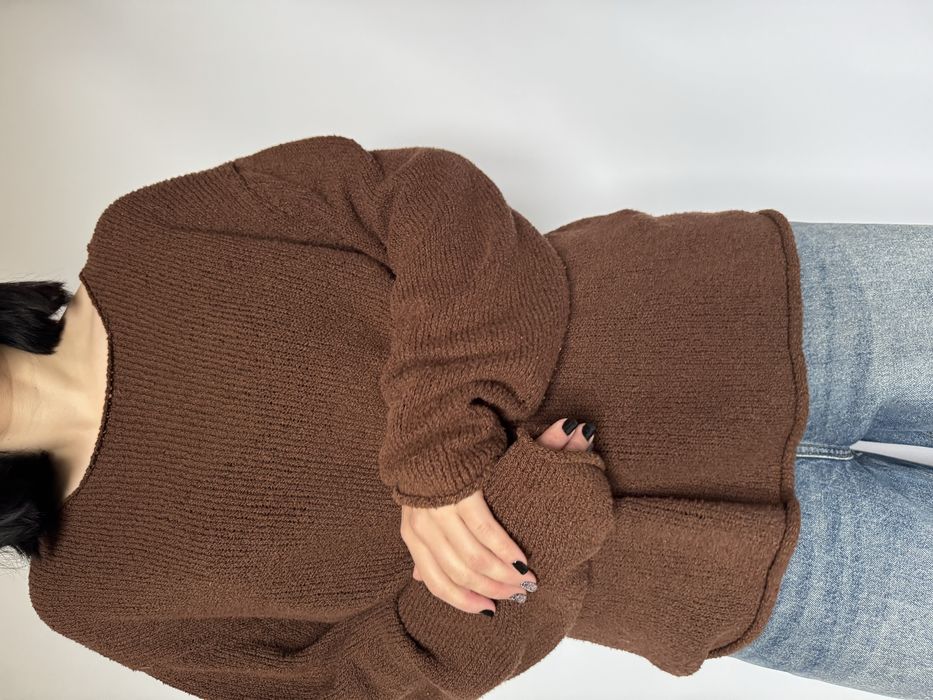 Вʼязаний шоколадний джемпер светр