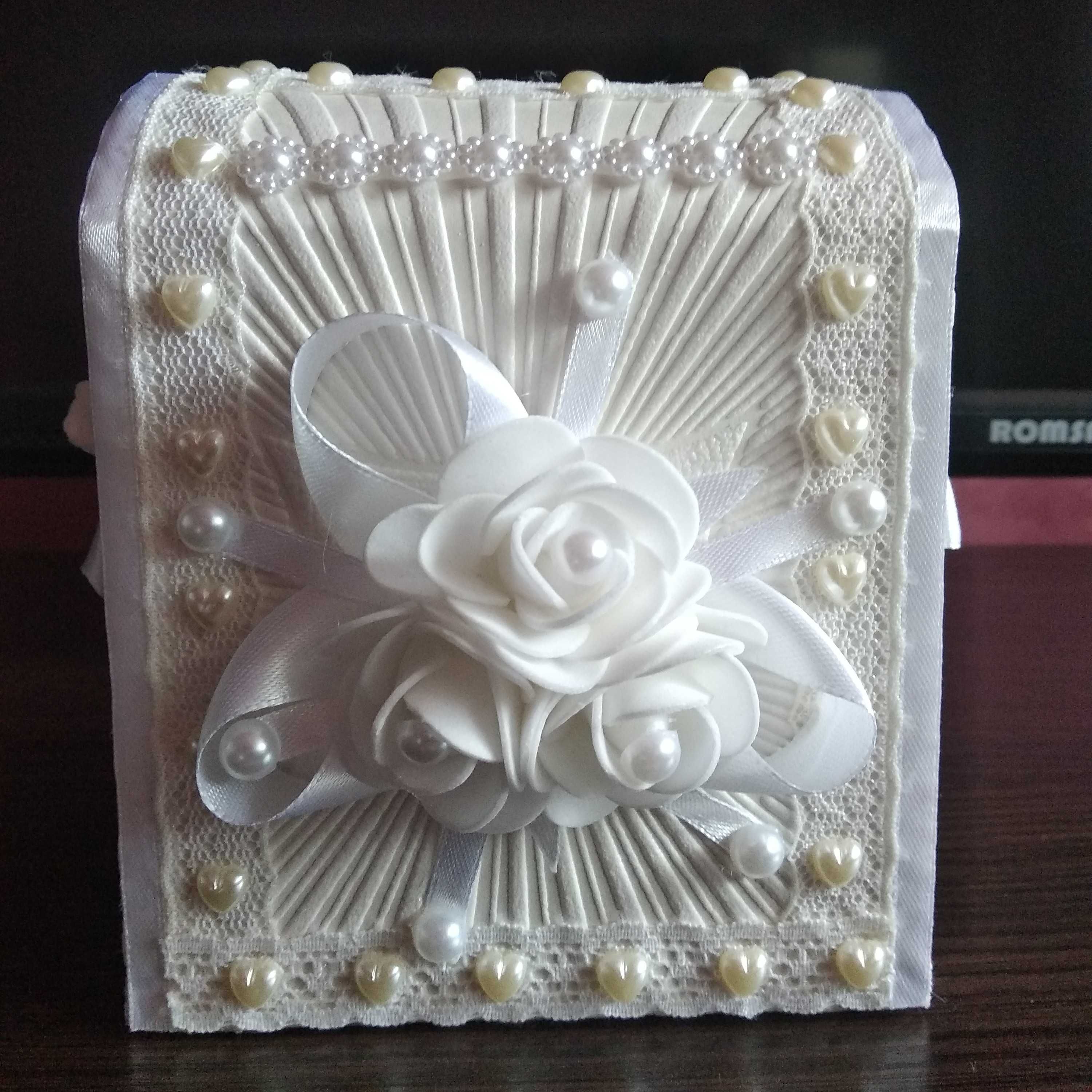 Свадебный декор корзинка для лепестков роз и сундучок для денег