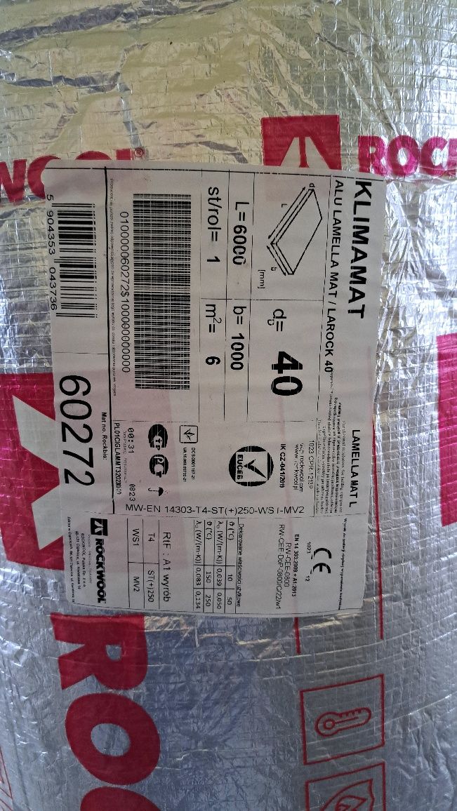 Wełna Izolacja ALU LAMELLA MAT 40mm 6m2 ROCKWOOL