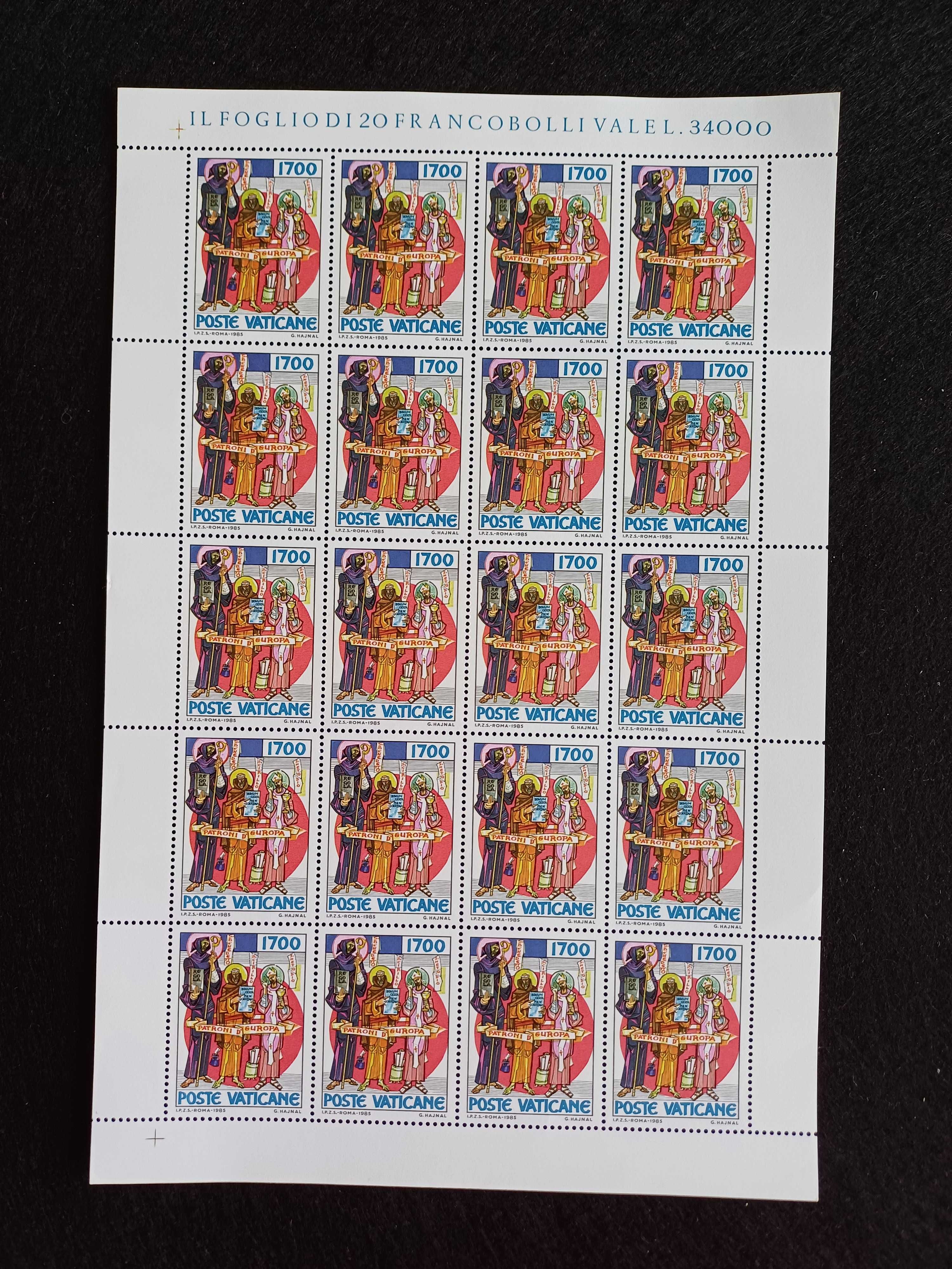Filatelia - Vaticano 3 Folhas novas 1100 Aniv morte Santo Metódio 1985