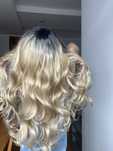 Blond włosy peruka długie ombre fale loki nowa platyna