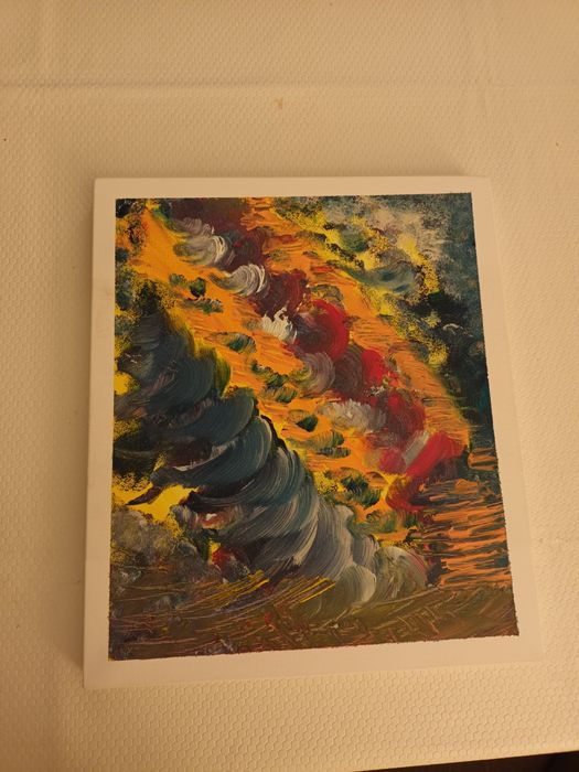 Quadro pintado a acrílico e óleo