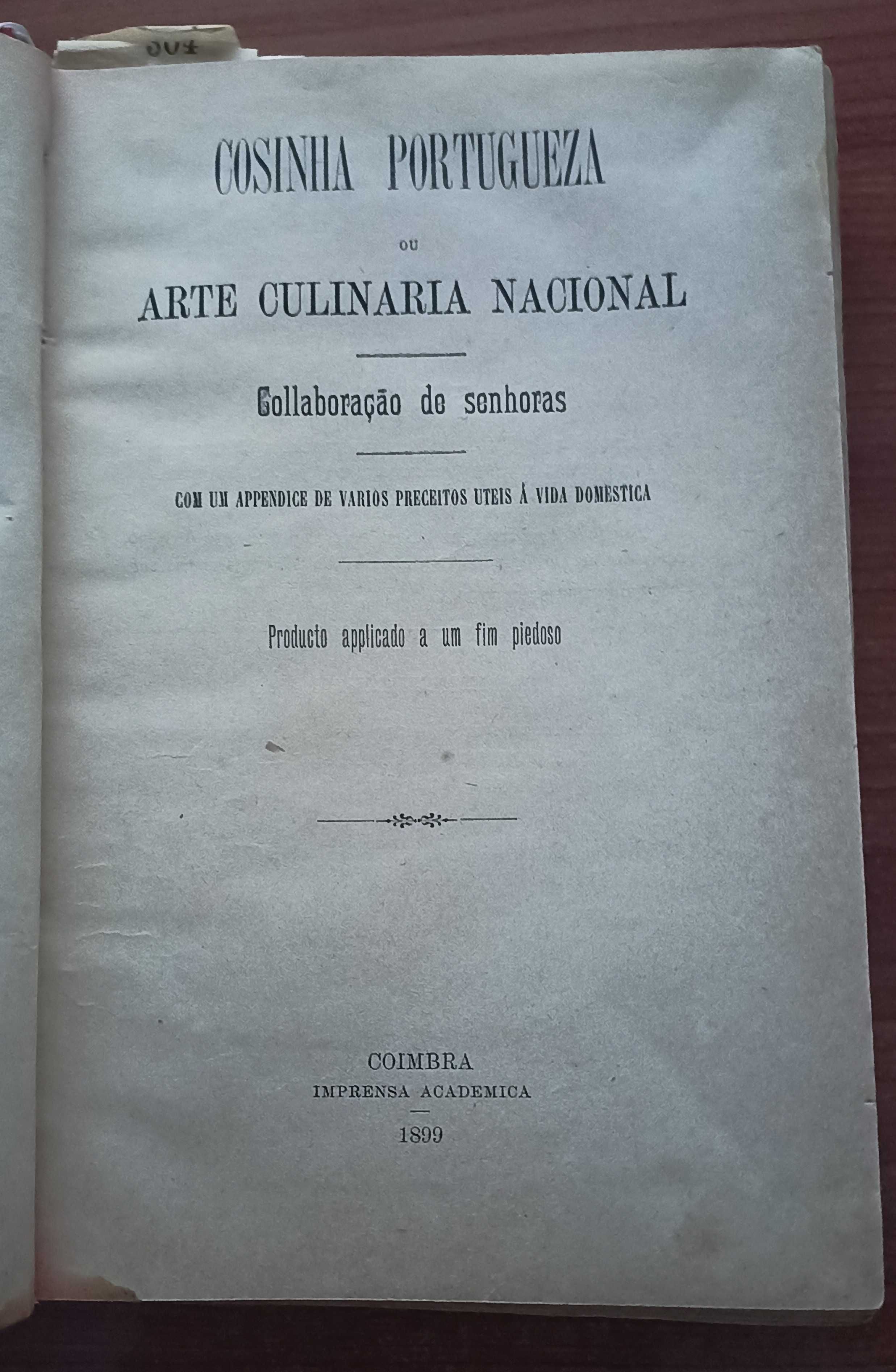 Cosinha Portugueza ou Arte Culinaria Nacional (1899)