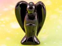 Anioł Aniołek Obsydian Figurka Rzeźba Talizman Harmonia Zdrowie 5 cm