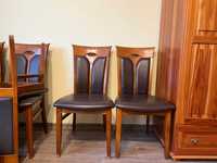 Krzesła kler drewniane skóra cielęca