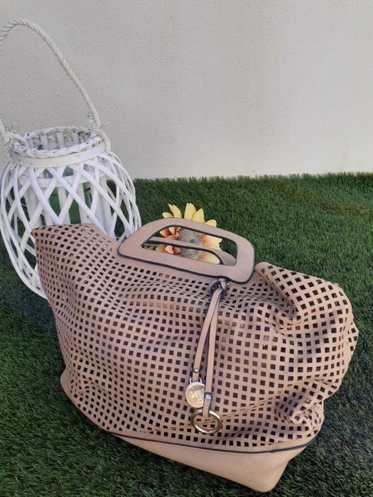 Mala camel com bolsa interior