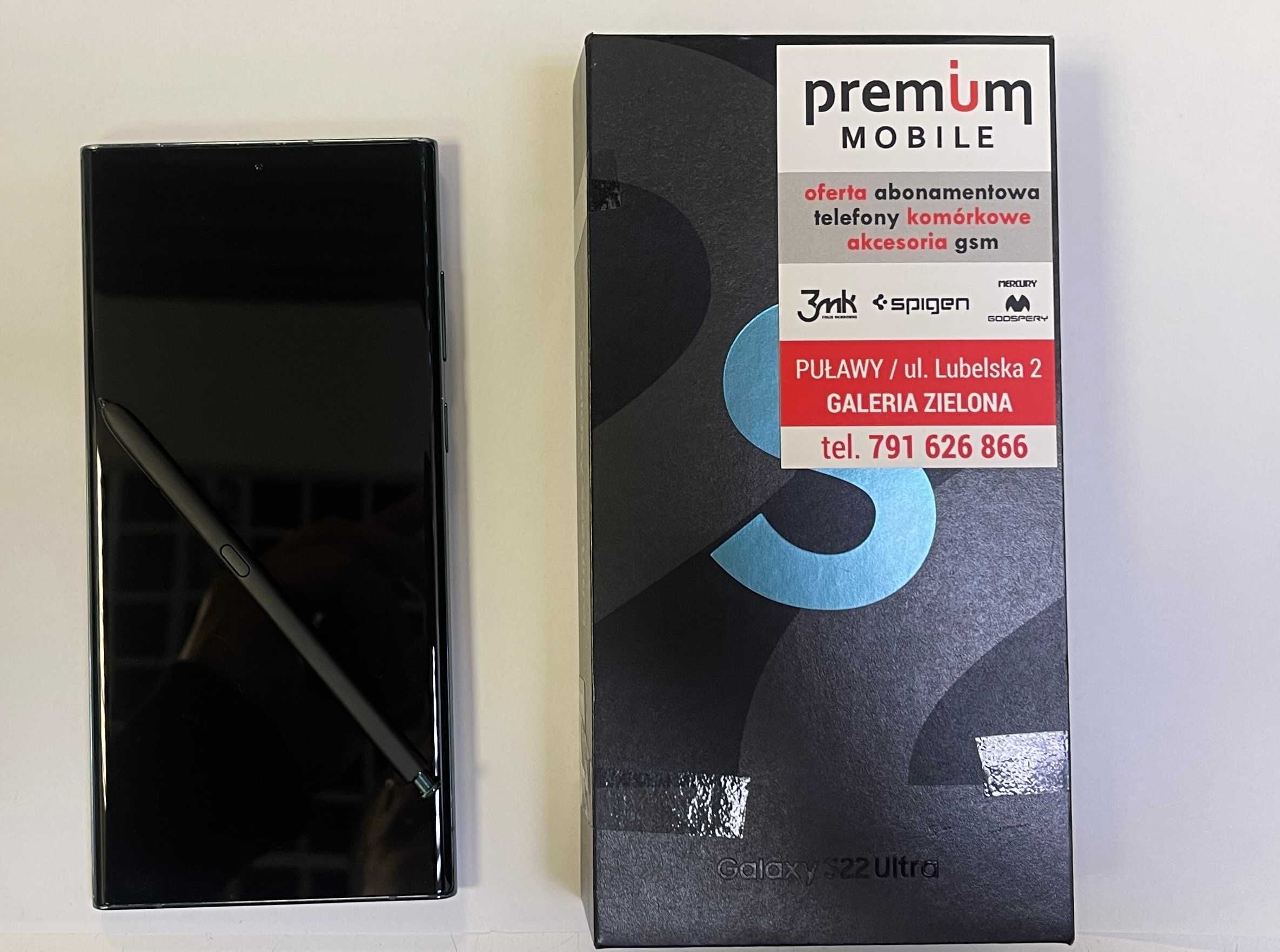 Samsung S22 ULTRA 5G, 128GB/8GB, Kolor:GREEN, PREMIUM MOBILE Puławy