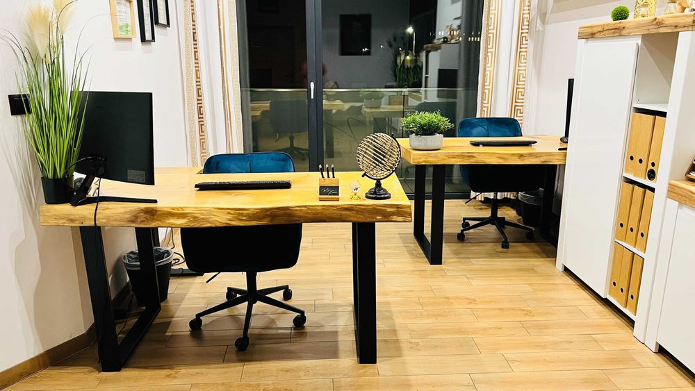 Solidne Biurko dębowe robione na zamówienie 2 sztuki