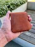 Portfel męski skórzany slim na karty banknoty monety handmade