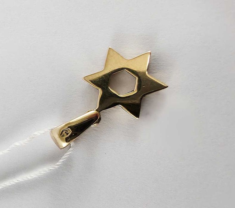 Złota zawieszka - Gwiazda Dawida z 6 brylantami próby 3