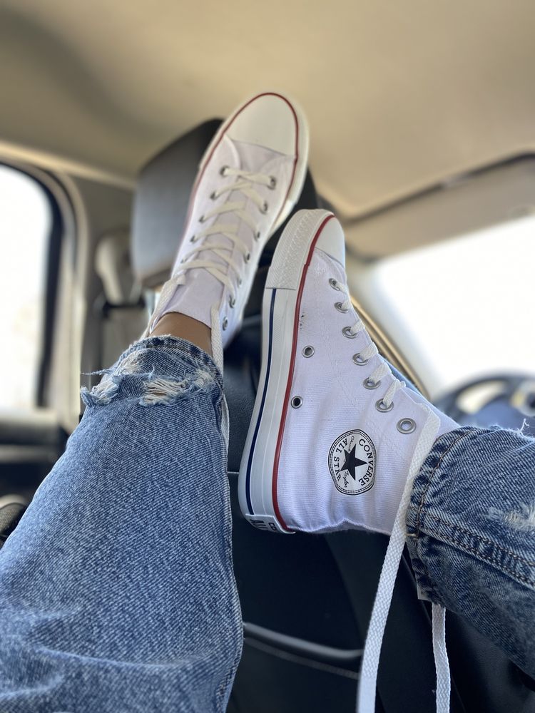 Крутезні білі жіночі кеди  конверси ол стар converse all star