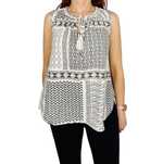 Bluzka boho bez rękawów w geometryczne wzory XS 34 Bik Bok