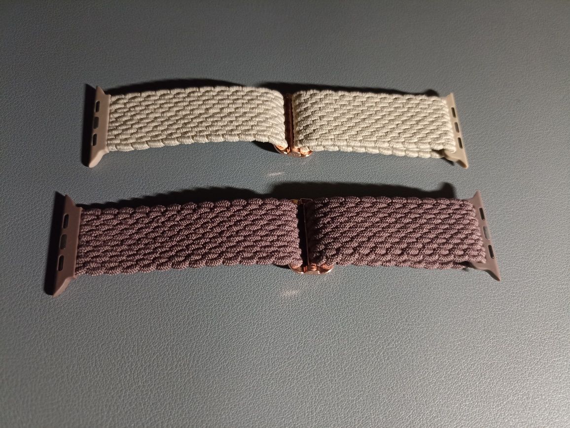 Zestaw dwóch plecionych pasków loop do zegarków Apple Watch 42/44/45/4