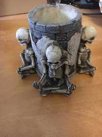 Artigo Místico esqueleto - tipo copo / porta - canetas em porcelana