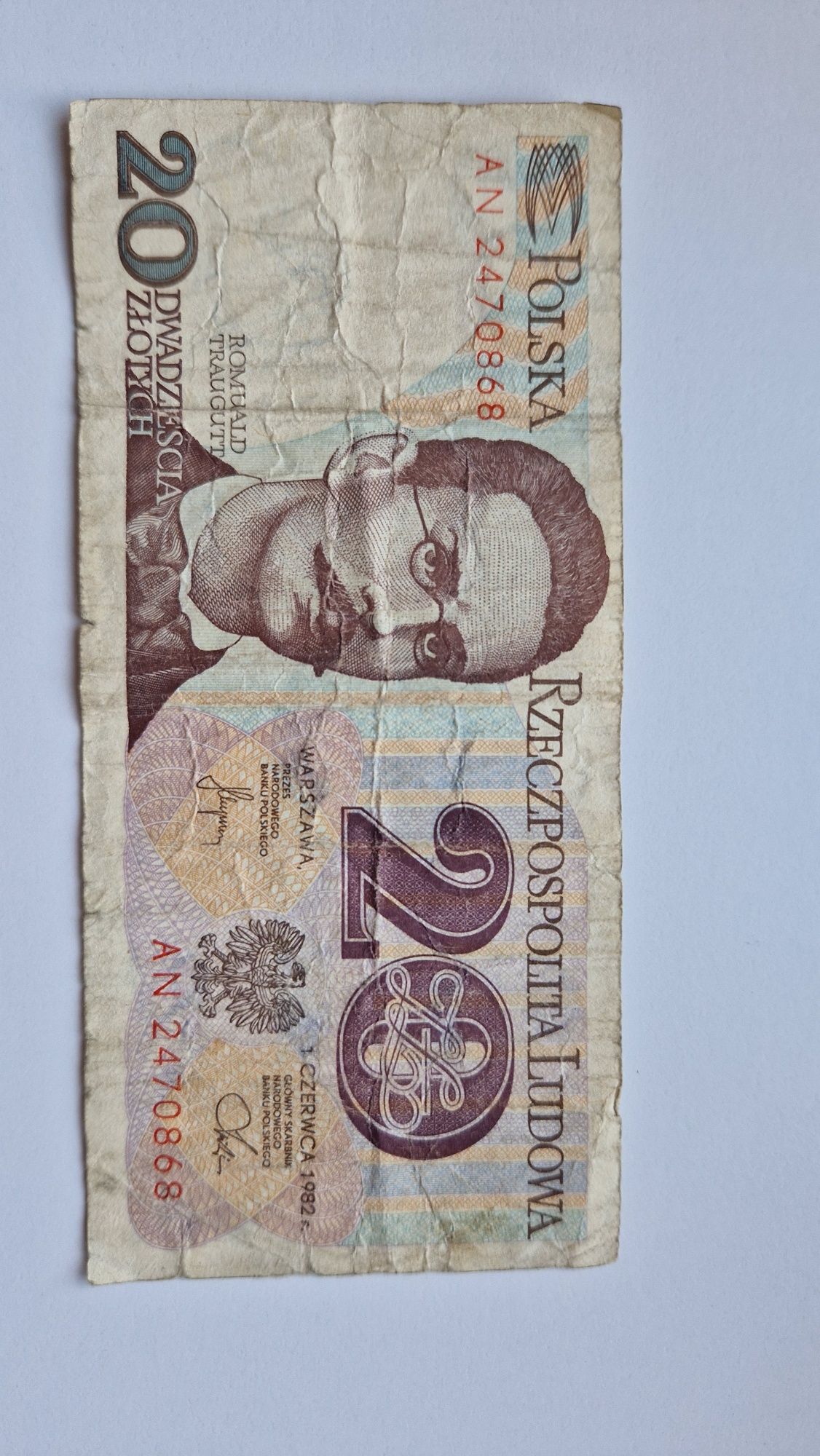 Banknot 20 złotych 1982r