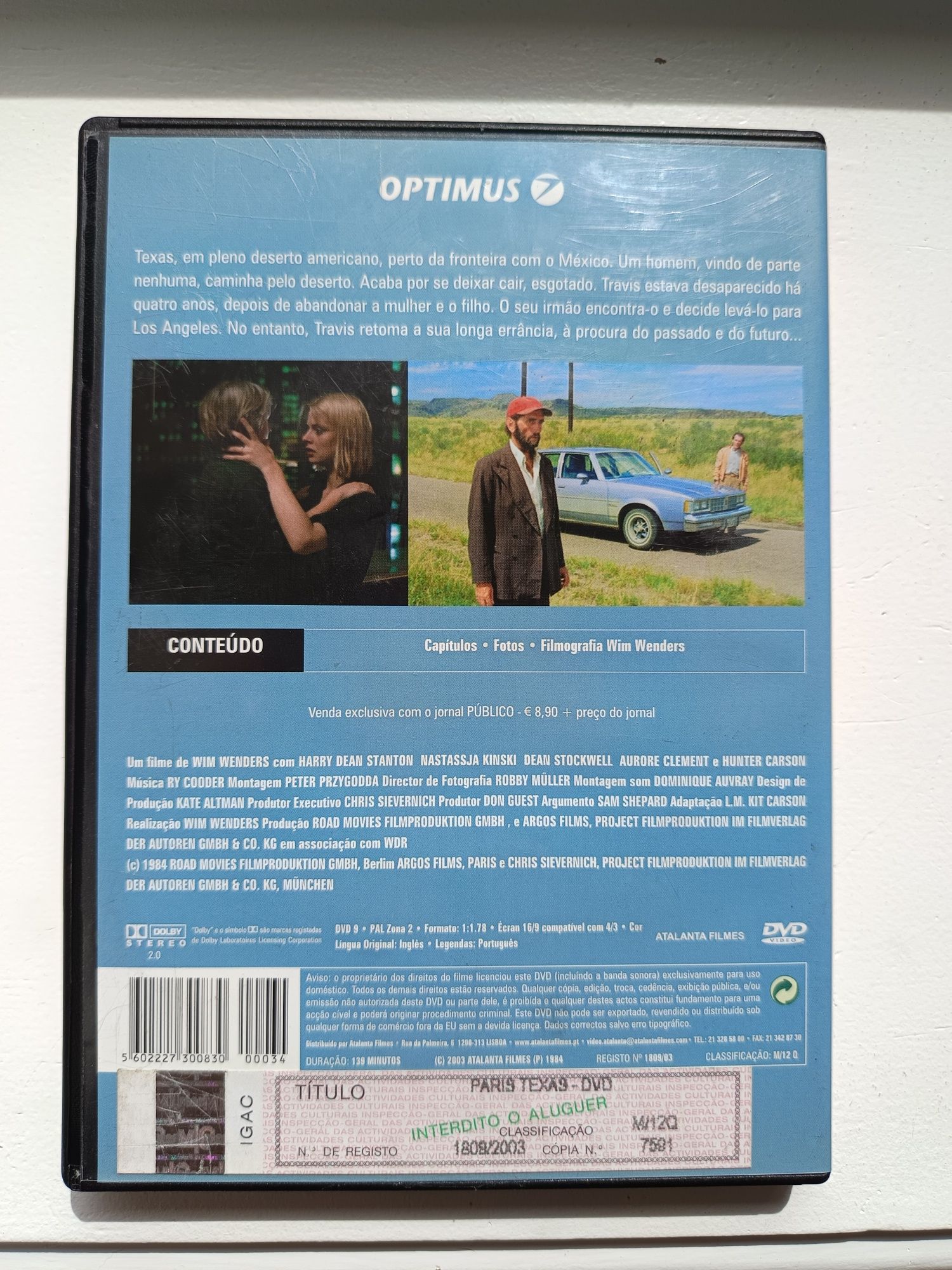 DVD Paris Texas     .