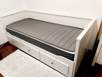 Cama Dupla Hemnes nova c/3 gavetões branca Hemnes e 1 colchão premio