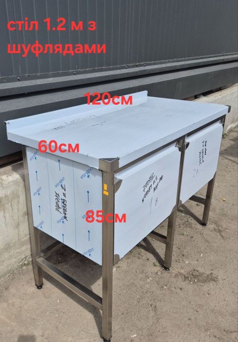 Вироби з нержавійки для професійної кухні. Столи.