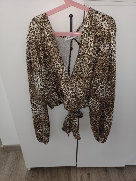 Seksowna bluzka panterka z wycięciem L /XL