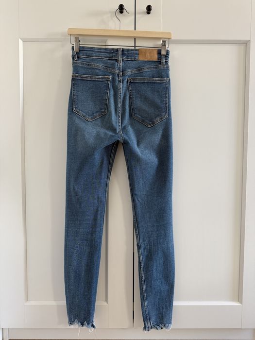 Spodnie jeansowe jasne jasnoniebieskie skinny wysoki stan Zara S/M