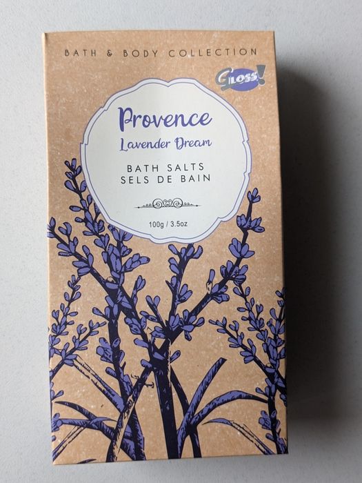 Zestaw kosmetyków "Lavender Dream" marki Gloss sól i płyn do kąpieli