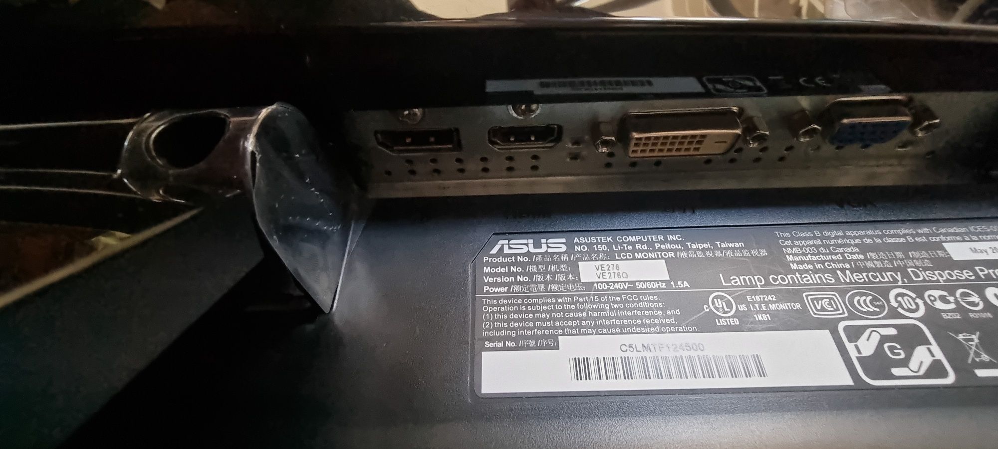 Monitor Asus 27 polegadas e colunas logitech