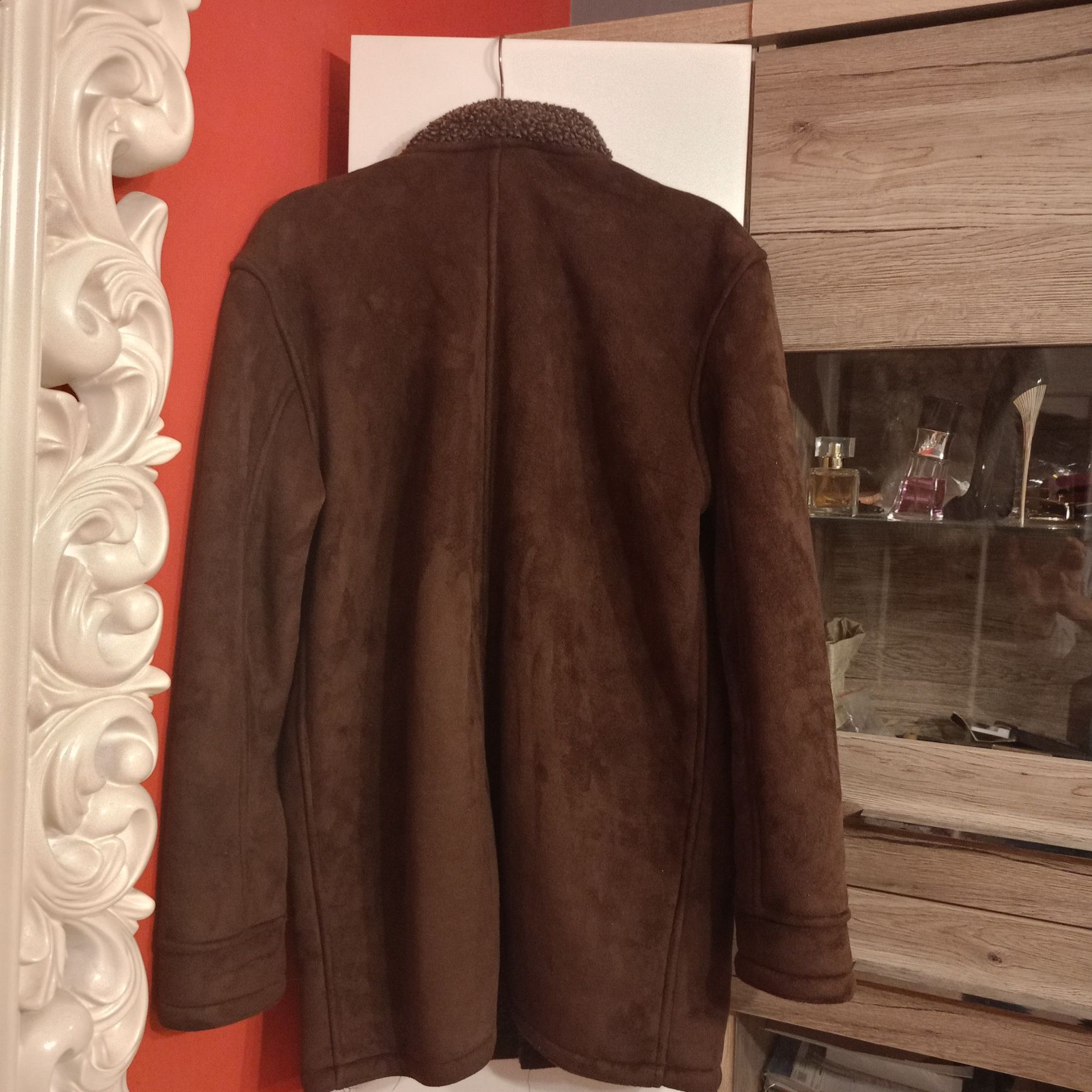Męski lekki kożuszek przejściowy, skórzany.. Ben Sherman. Rozmiar S.