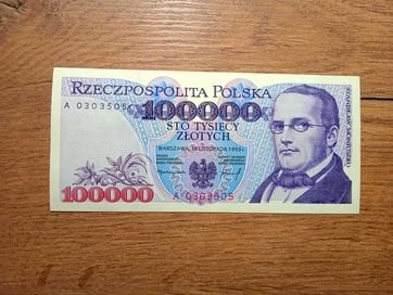 100000 zł 1993 - A - st. 1-/2+ Rzadka Pierwsza Seria