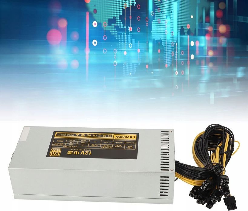 zasilacz górniczy 2000 w, 8 gpu miner psu jednokanałowy