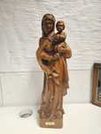 Stara piękna ręcznie wykonana drewniana figurka Matki Boskiej 46 cm