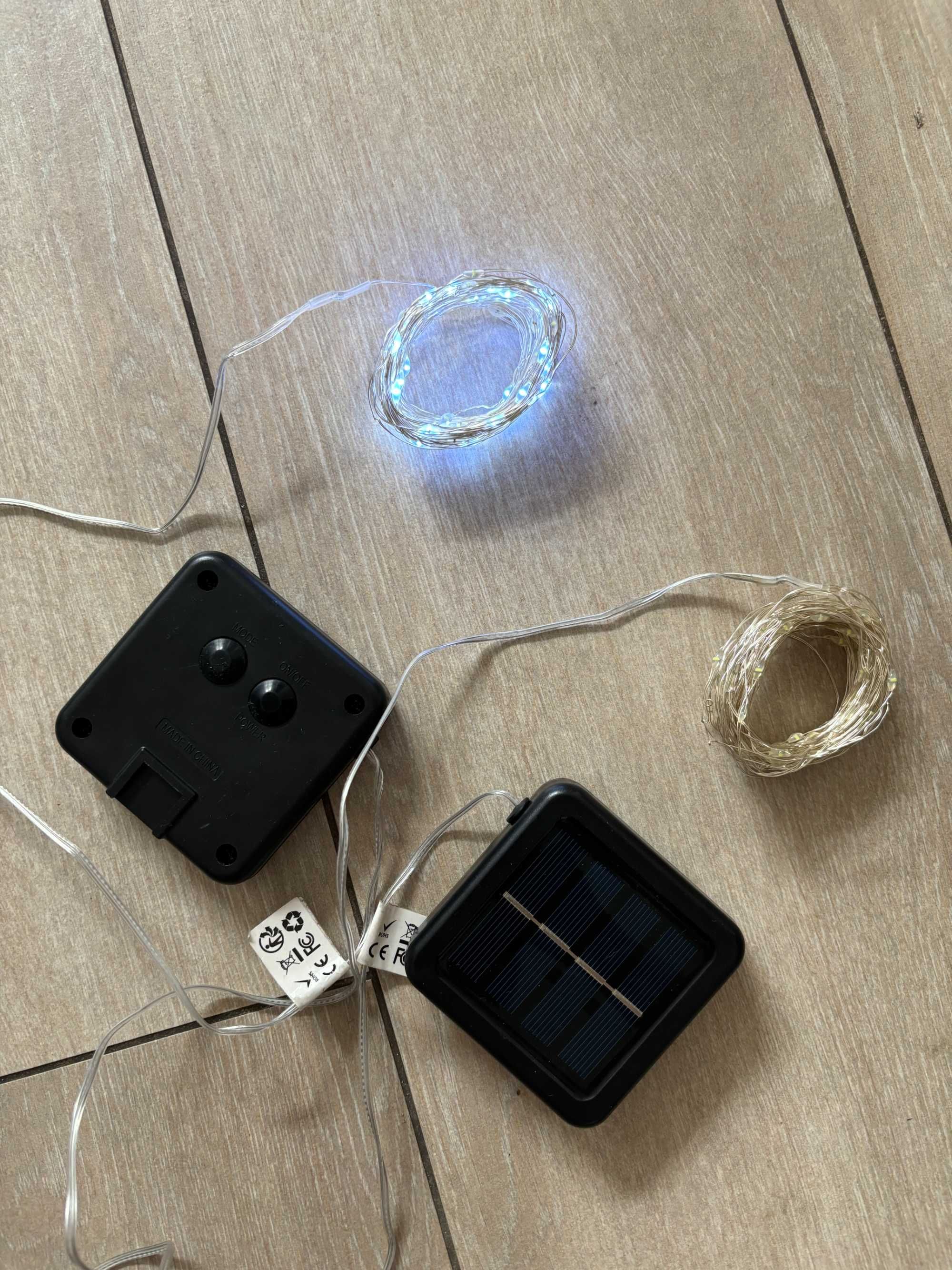 Zestaw 2 sztuki światełka ogrodowe łańcuch lampki solar diody LED