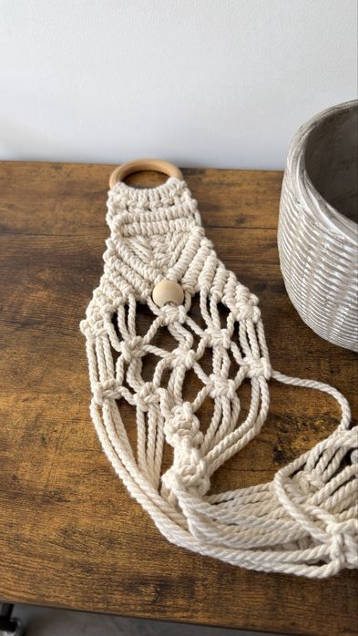 Vaso + gancho de macramê