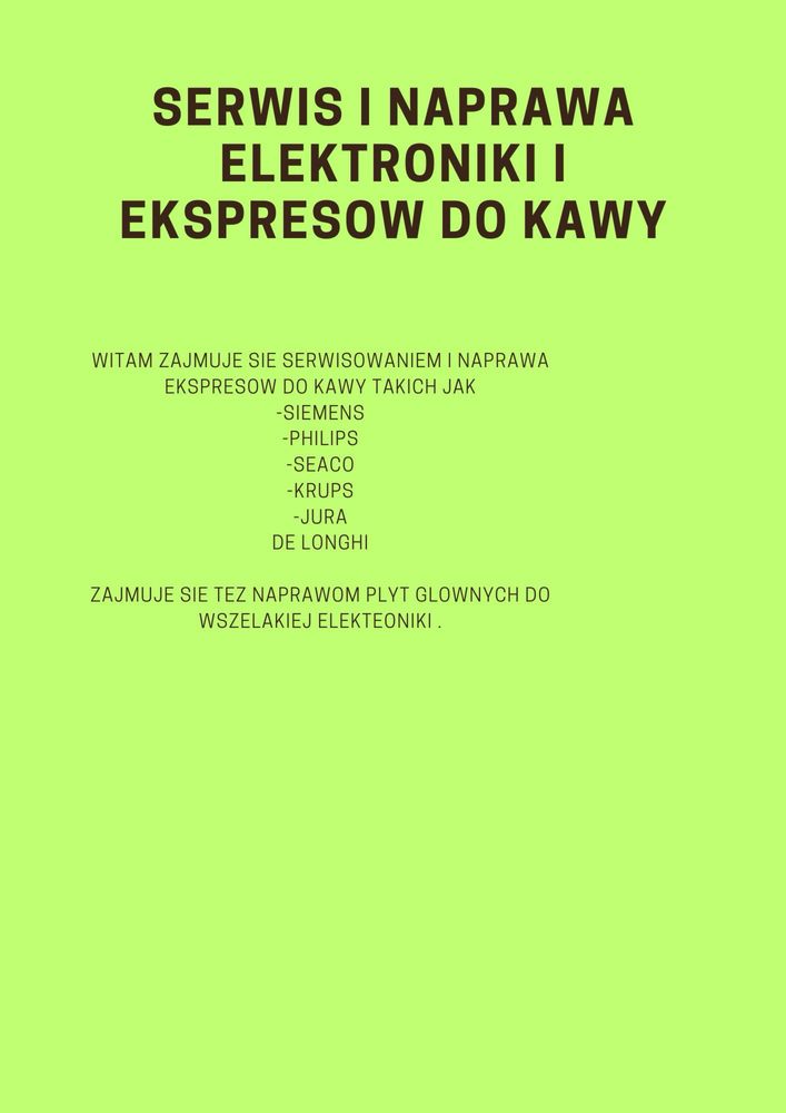 Naprawa /serwis ekspresow do kawy