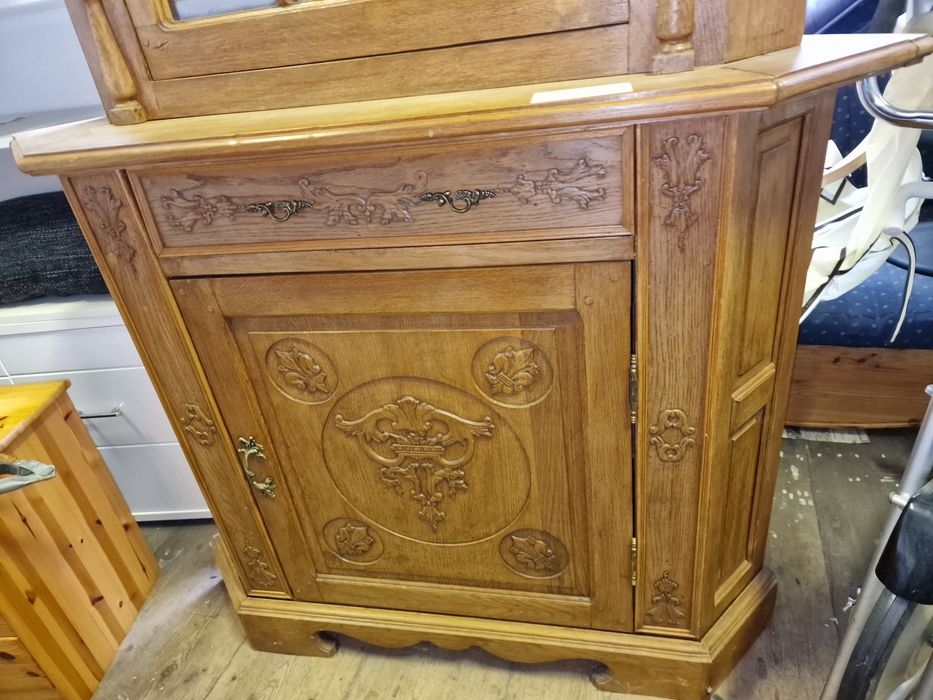 Szafka witryna narożna dębowa