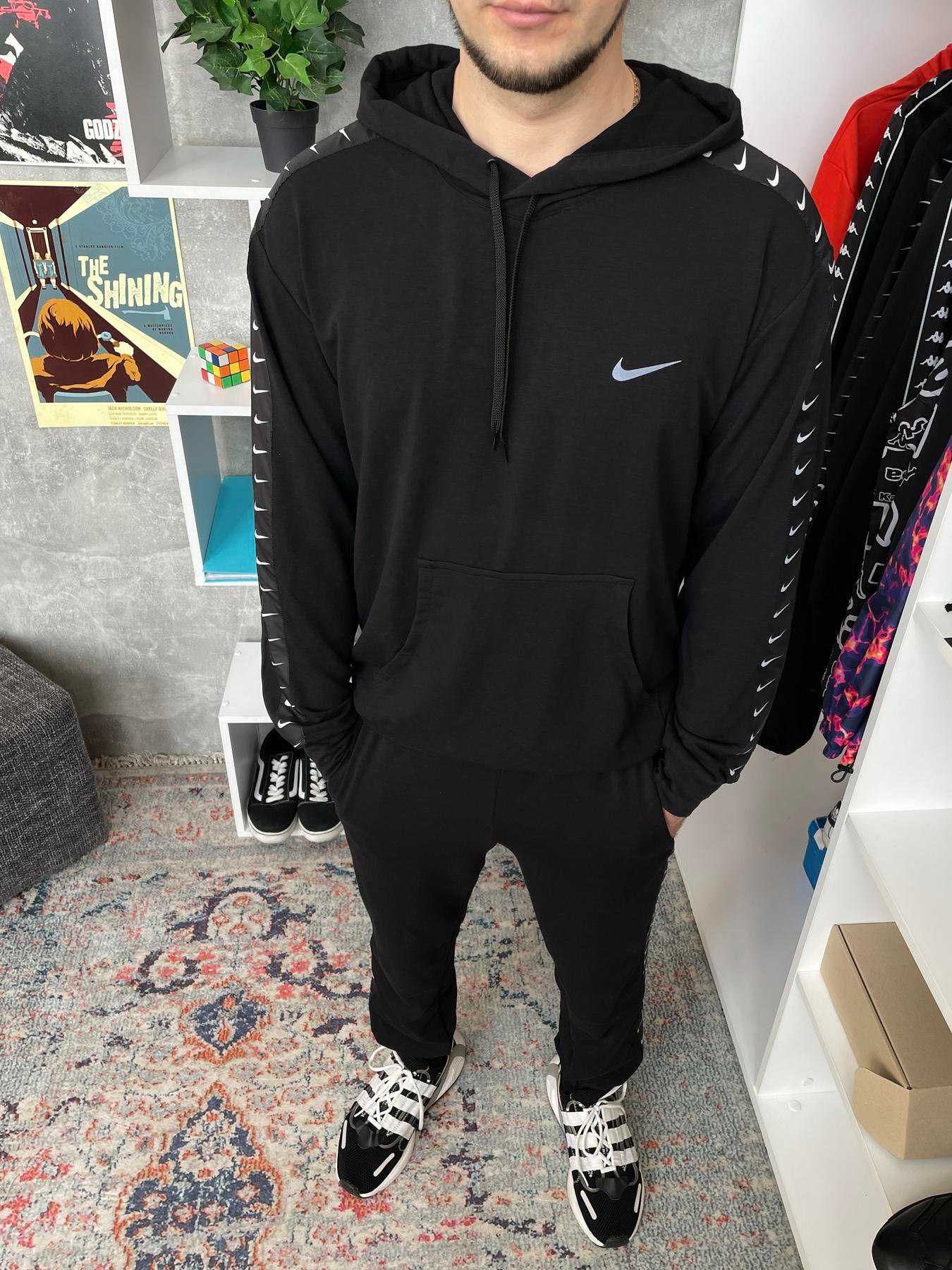 Nike спортивний костюм | Худі + Штани | Чорні фірмові лампаси