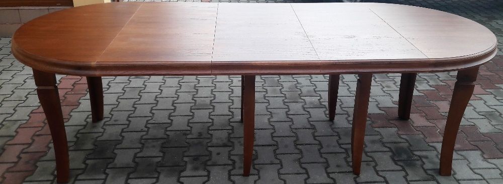 Stół okrągły do salonu 130cm x 330cm rozkładany 8 Nóg lakierowany