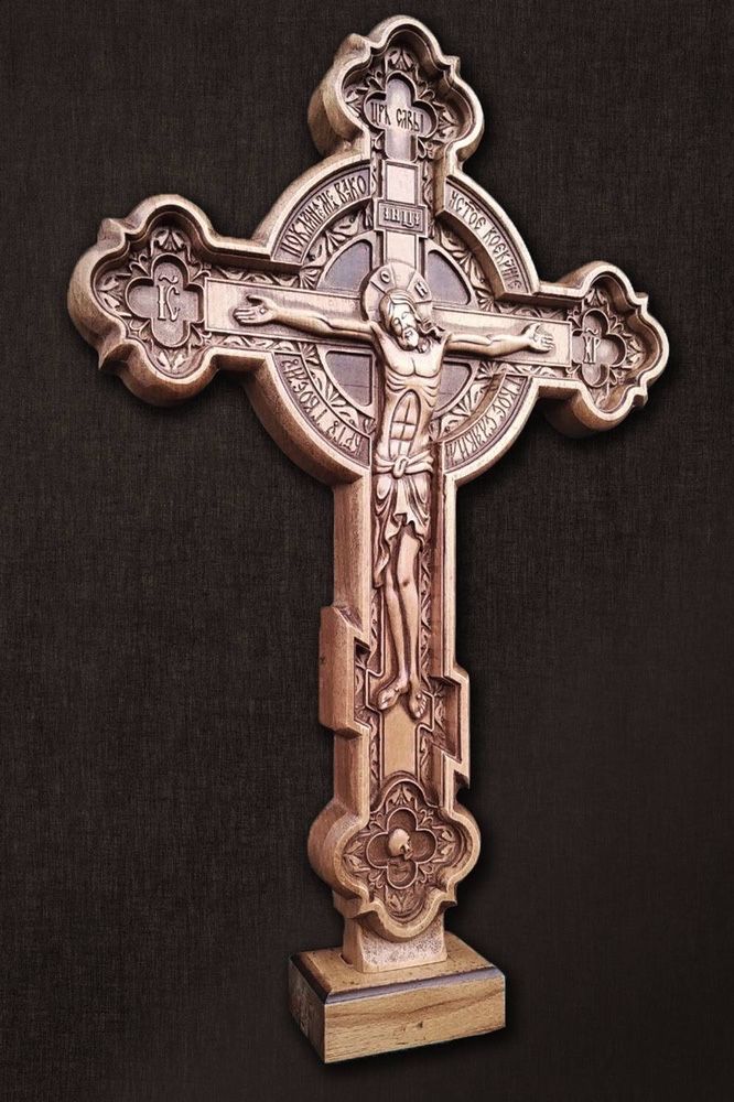 Резной крест , деревянный буковый . Хрест дерев′яний.