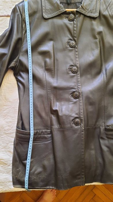 Кожаная куртка пиджак Egs (Италия) размер 48 с карманами кож.ремень