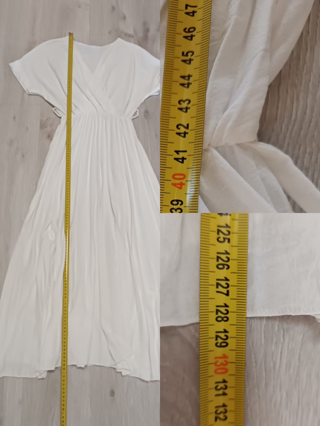 Sukienka letnia uni na S M L xl  dół plisowanie dekolt kopertowy midi