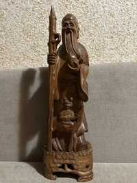 Rzeźba w drewnie, Boga długowieczności Shou Lao.
