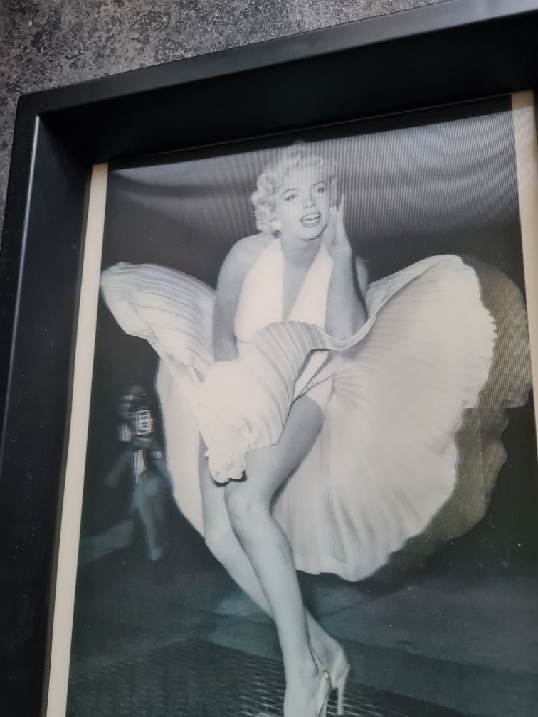 Marylin Monroe zdjęcie trójwymiarowe w ramce