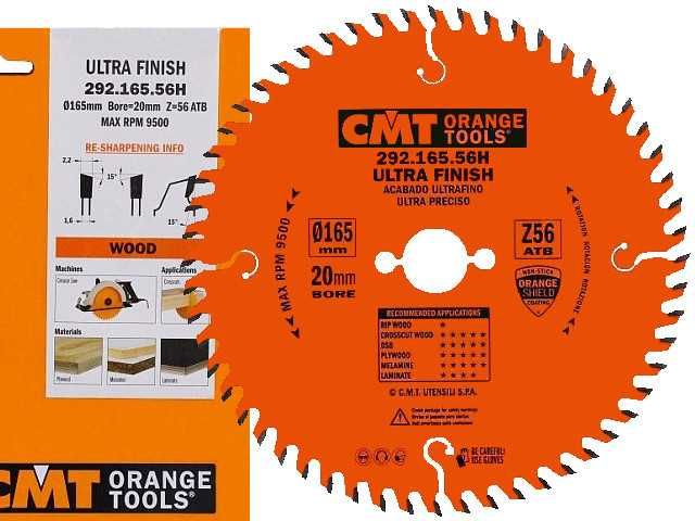 CMT 292.165.56H Tarcza do cięcia drewna Laminatu Piła Widia 165x20 Z56