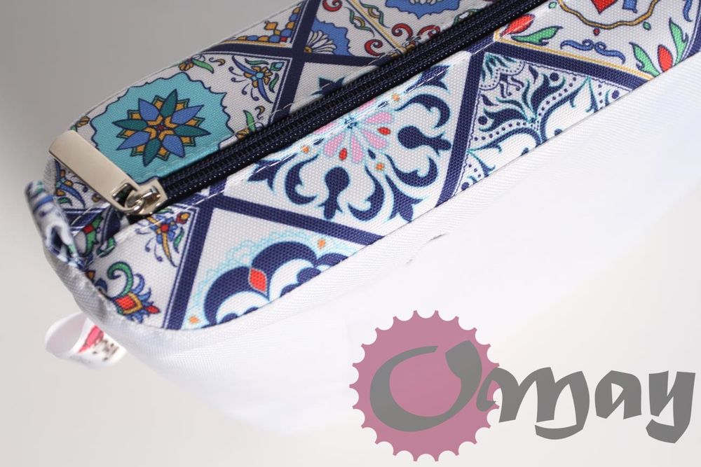 Organizer OBAG MINI kafelki niebieskie granat 2 kieszenie wkład OMAY