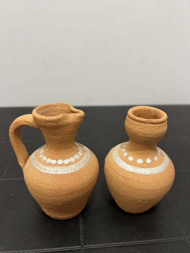 Miniaturkowe dzbanek + wazonik gliniane nr.5057