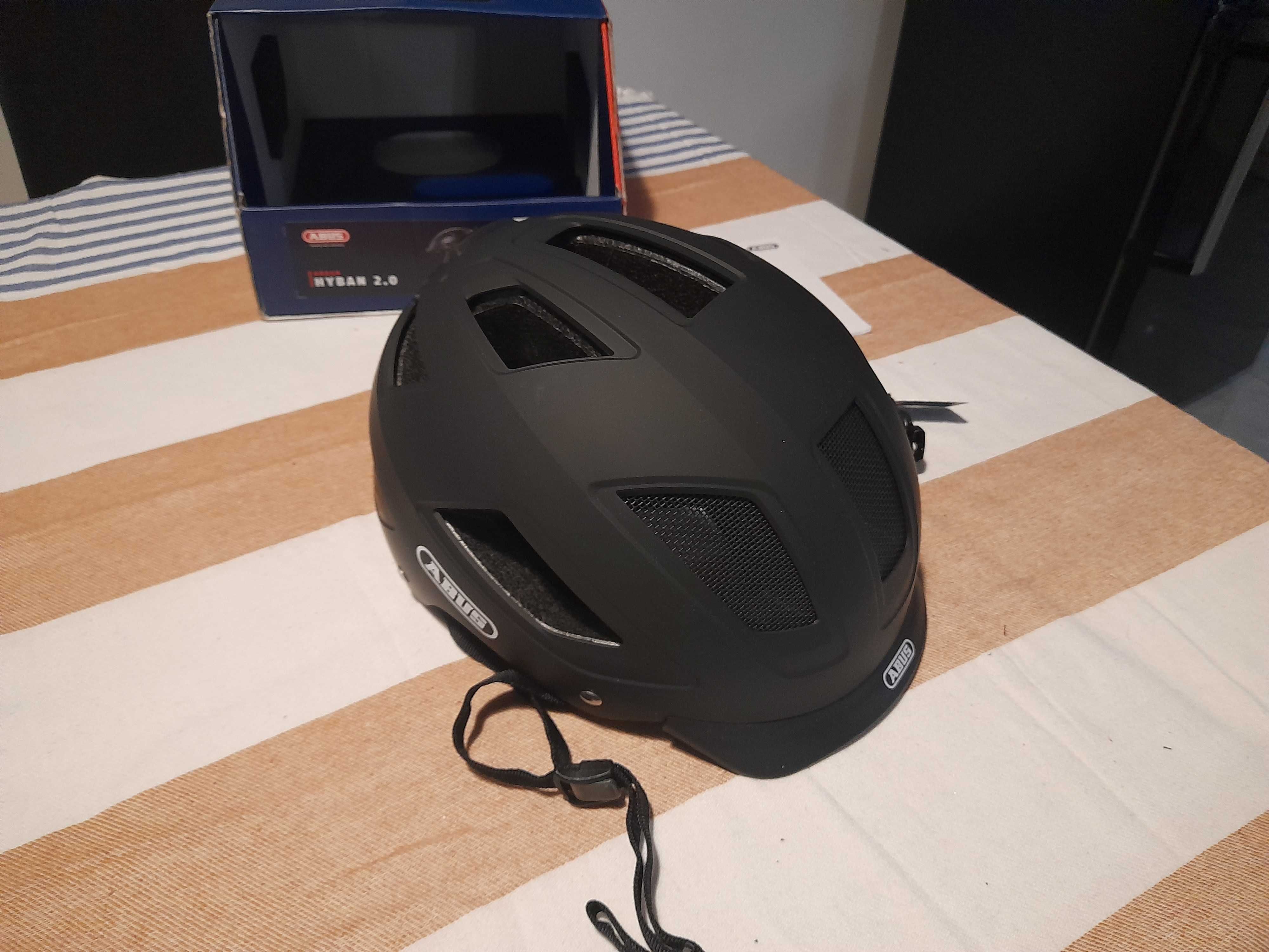 Kask rowerowy Abus Hyban 2.0 XL 58-63 cm Velvet Black z Lampką LED