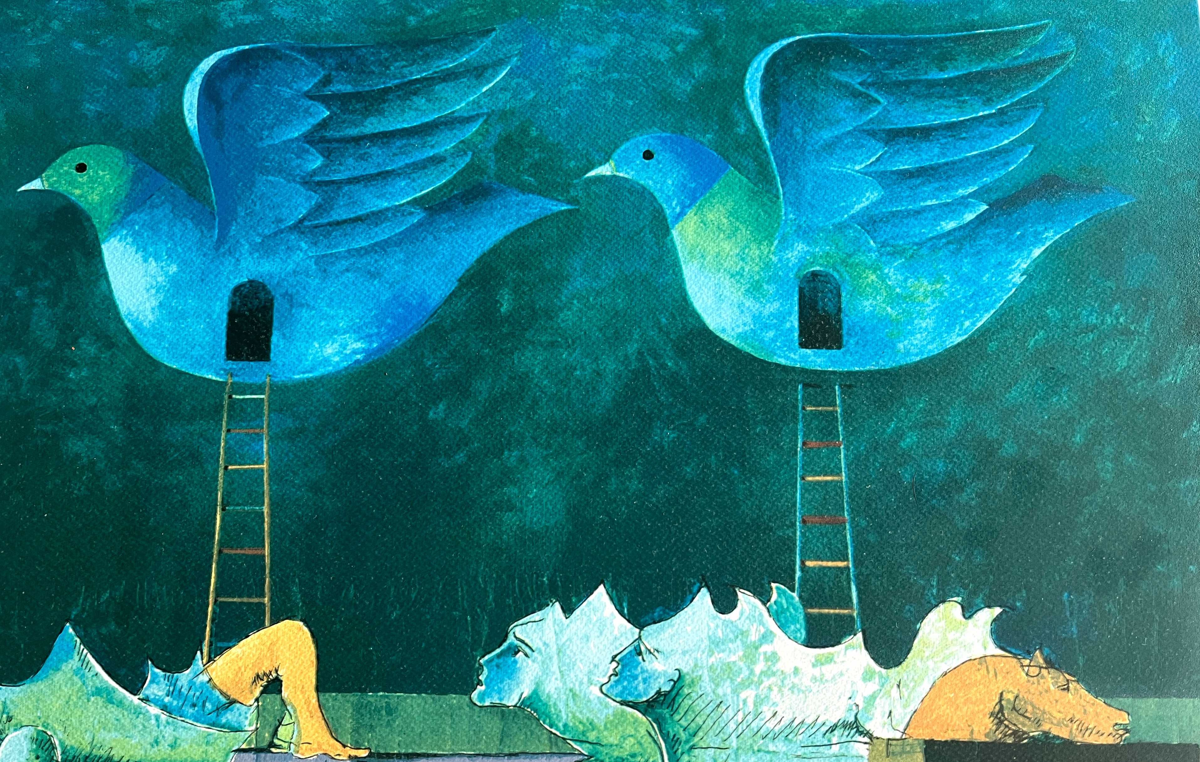 Serigrafia Cruzeiro Seixas e Alfredo Luz Emoldurada 83 x 63 cm