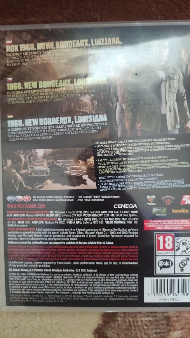 Gra mafia 3 pc pl kolekcjonerska