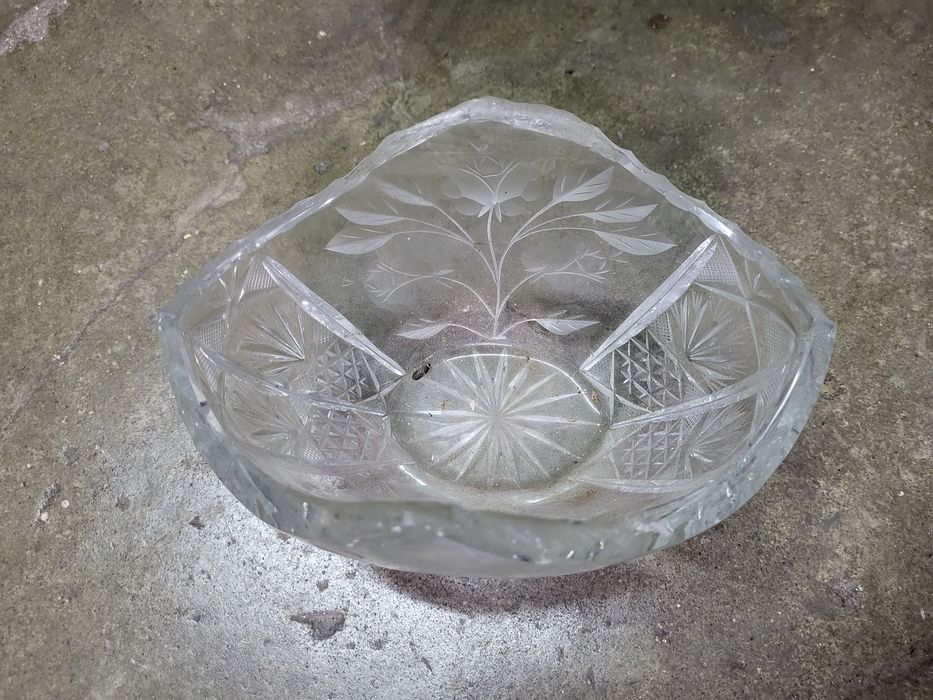Stary kryształ prl miska kryształowa duża